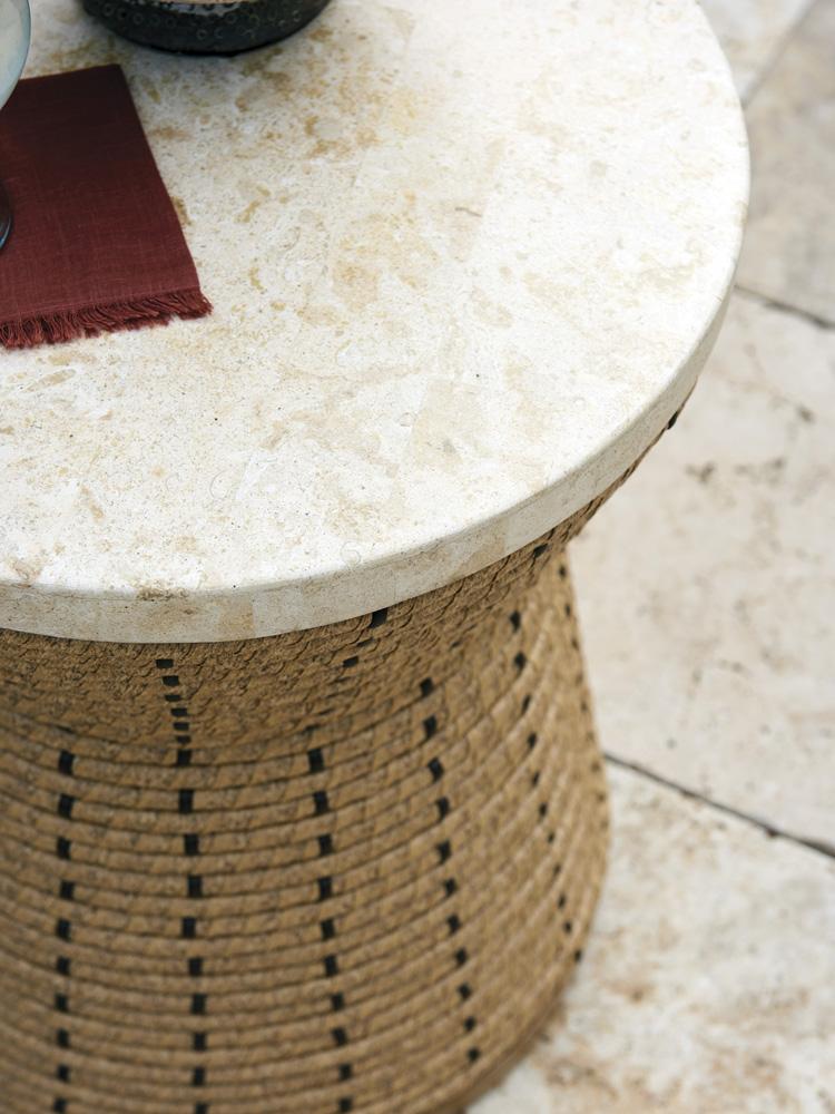 Tommy Bahama Outdoor - Los Altos Valley View Round Side Table, Light Brown - 3930-950C veiw 3