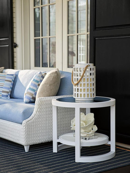 Tommy Bahama Outdoor - Ocean Breeze Promenade Round End Table, White - 3460-953 veiw 2
