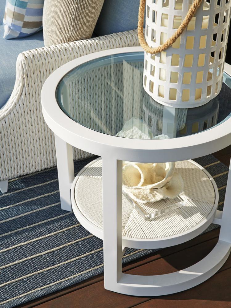 Tommy Bahama Outdoor - Ocean Breeze Promenade Round End Table, White - 3460-953 veiw 3