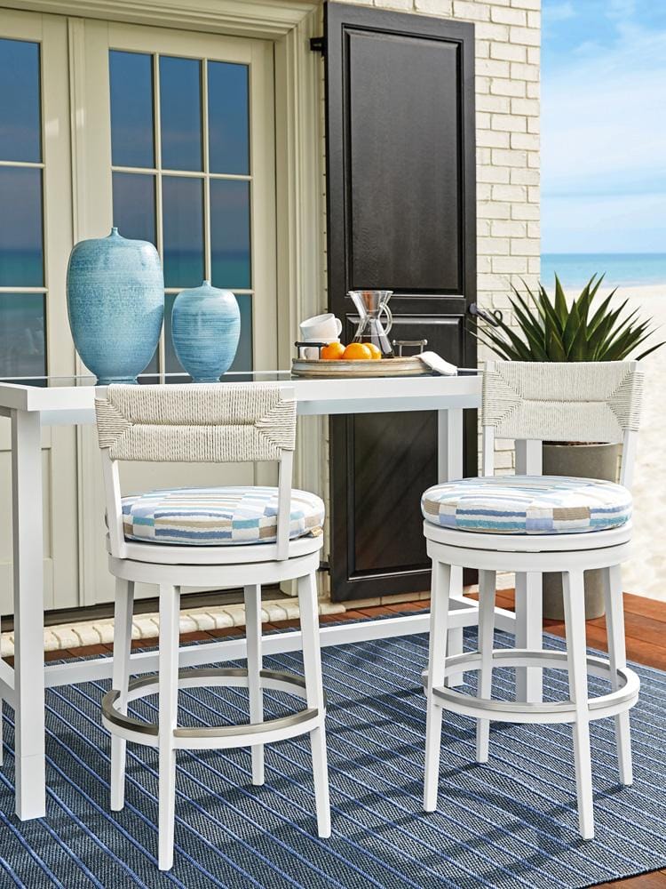 Tommy Bahama Outdoor - Ocean Breeze Promenade Swivel Bar Stool, White - 3460-16SW-40 veiw 3