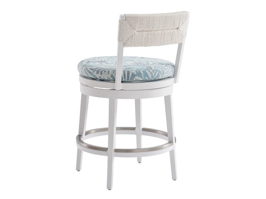 Tommy Bahama Outdoor - Ocean Breeze Promenade Swivel Counter Stool, White - 3460-17SW-40 veiw 2