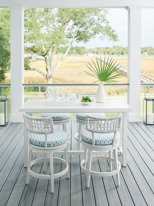 Tommy Bahama Outdoor - Seabrook Swivel Counter Stool, Ivory - 3430-17SW-40 veiw 2