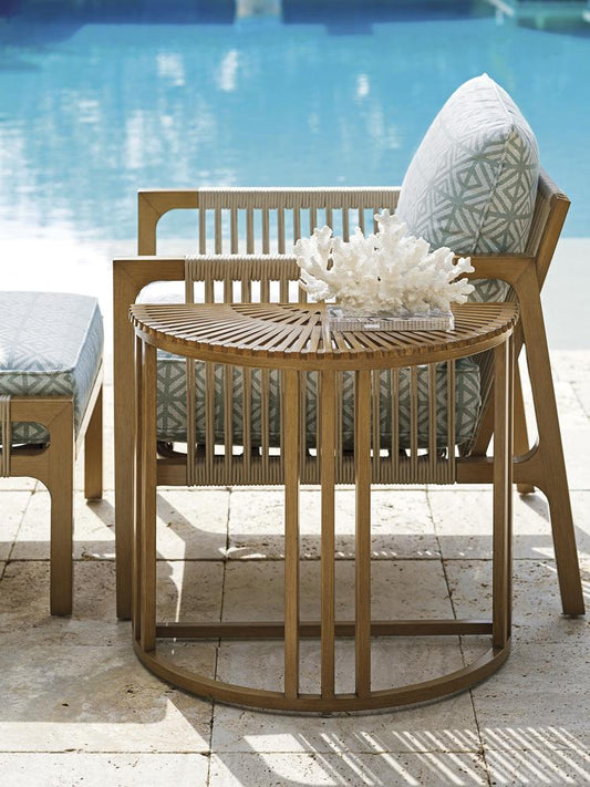 Tommy Bahama Outdoor - St Tropez Demilune End Table, Medium Brown - 3925-950 veiw 2