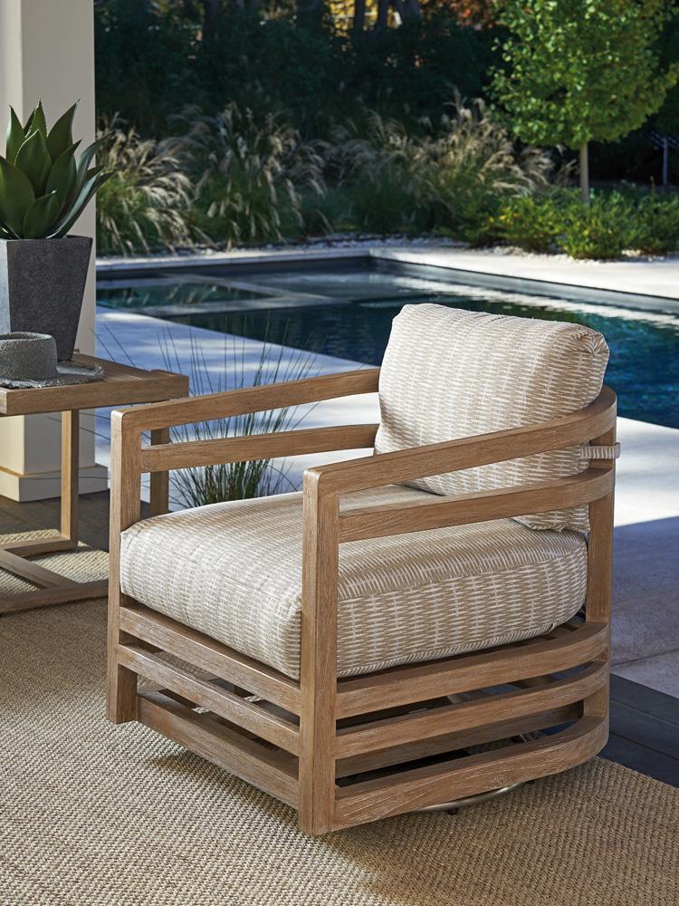 Tommy Bahama Outdoor - Stillwater Cove Swivel Lounge Chair, Taupe - 3450-10SW-40 veiw 3