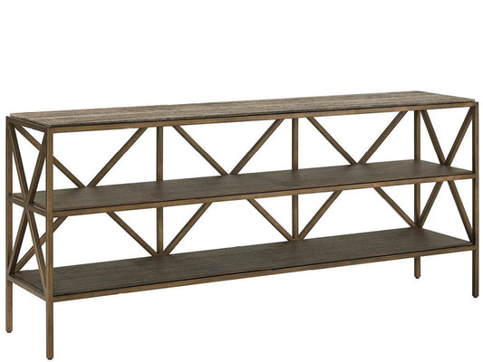 Universal Furniture - Brindle Console - Smioked Gold and Travertine - U508803 view 2