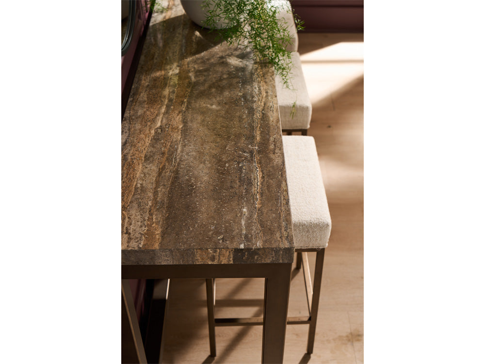 Universal Furniture - Brindle Console W Stools - Smioked Gold and Travertine - U508823 view 7
