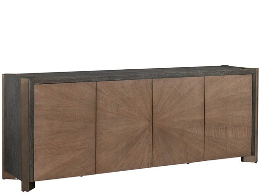 Universal Furniture - Modern Veil Four-Door Veil Oak And Haze Walnut Credenza With Power Bar And Wire Management - U560678 view 2