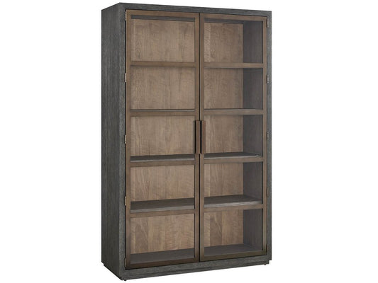 Universal Furniture - Modern Veil " Wide Veil Oak Finish Smoked Gold Accents Display Cabinet - U560675 view 2