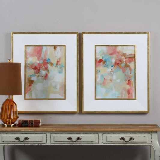Uttermost - A Touch Of Blush And Rosewood Fences Art (Set of 2) - 41557 veiw 2