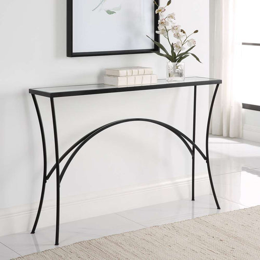 Uttermost - Alayna Black Metal & Glass Console Table - 22910 veiw 2