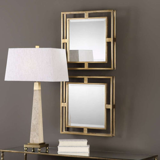 Uttermost - Allick Gold Square Mirrors (Set of 2) - 09234 veiw 2