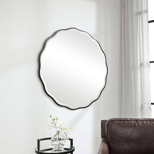 Uttermost - Aneta Black Round Mirror - 09693 veiw 2