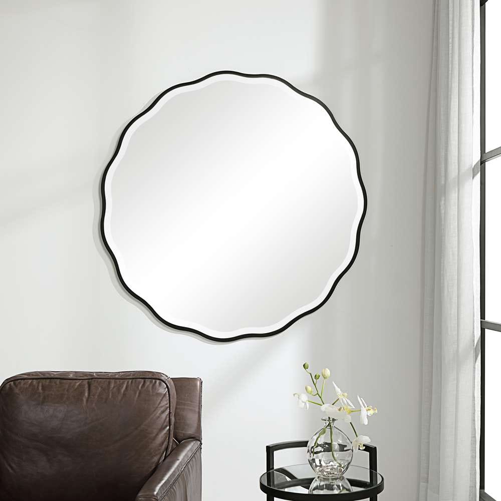 Uttermost - Aneta Black Round Mirror - 09693 veiw 4