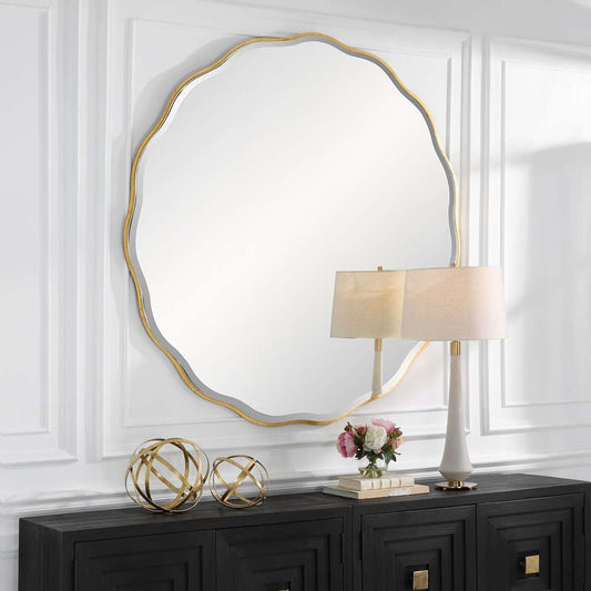 Uttermost - Aneta Large Gold Round Mirror - 09943 veiw 2