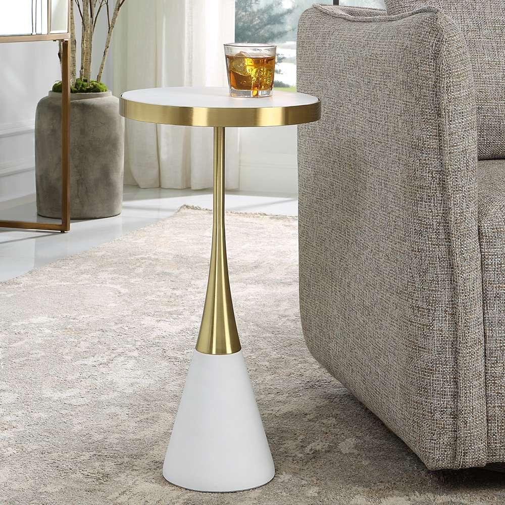 Uttermost - Apex White Concrete Accent Table - 25281 veiw 3
