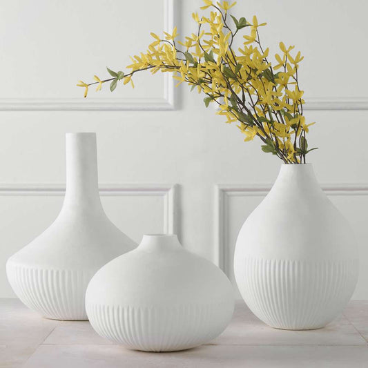 Uttermost - Apothecary Satin White Vases, Set/3 - 18072 veiw 2
