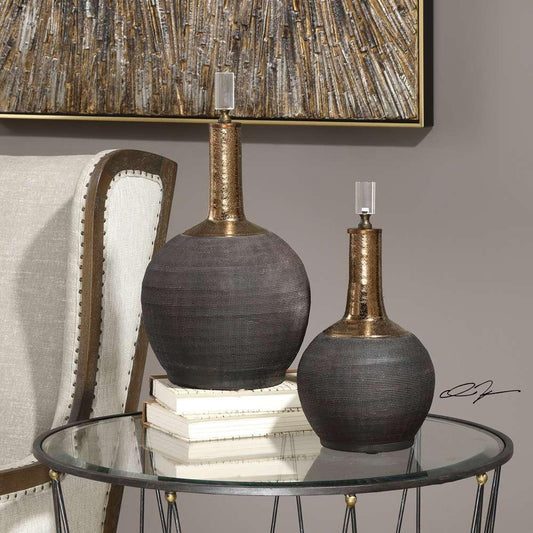 Uttermost - Arnav Matte Black Bottles (Set of 2) - 18923 veiw 2