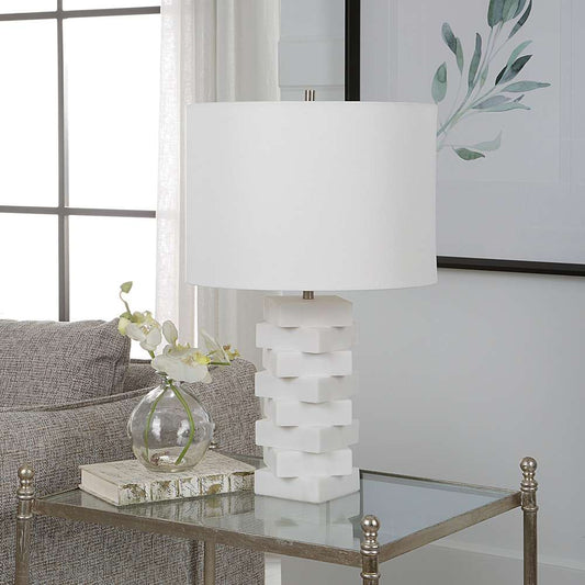 Uttermost - Ascent White Geometric Table Lamp - 30164-1 veiw 2
