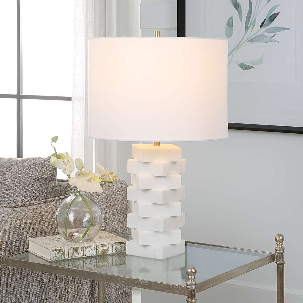 Uttermost - Ascent White Geometric Table Lamp - 30164-1 veiw 4