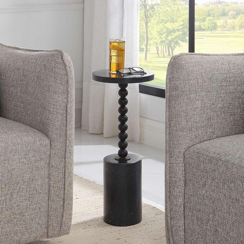 Uttermost - Bead Black Marble Drink Table - 25238 veiw 4