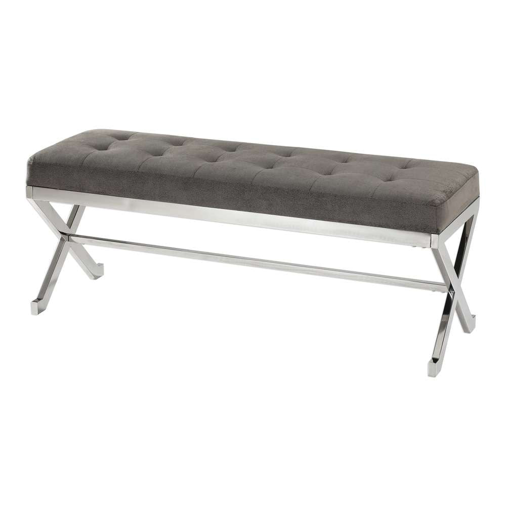 Uttermost - Bijou Gray Fabric Bench - 23430 veiw 1