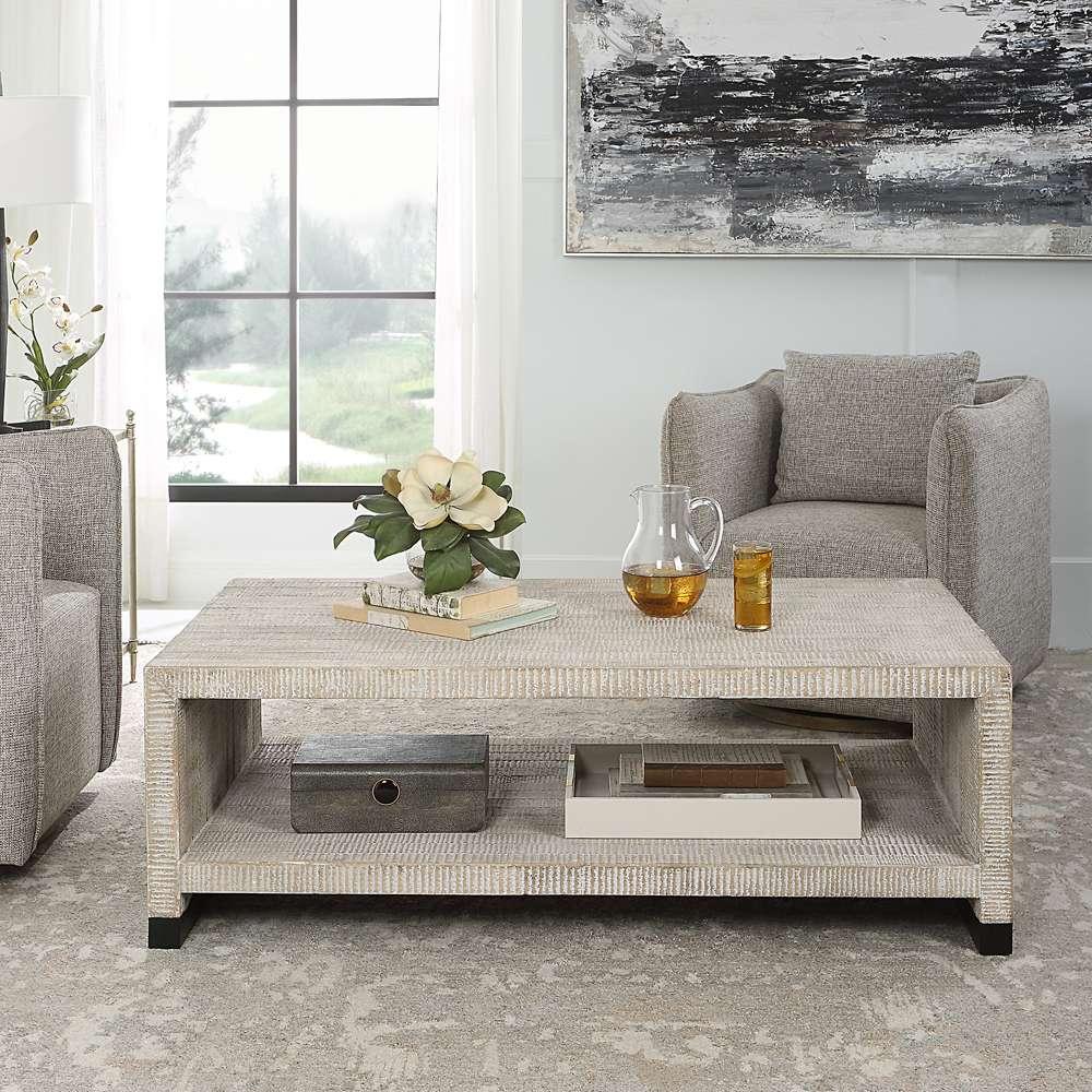 Uttermost - Bosk White Washed Coffee Table - 25285 veiw 4