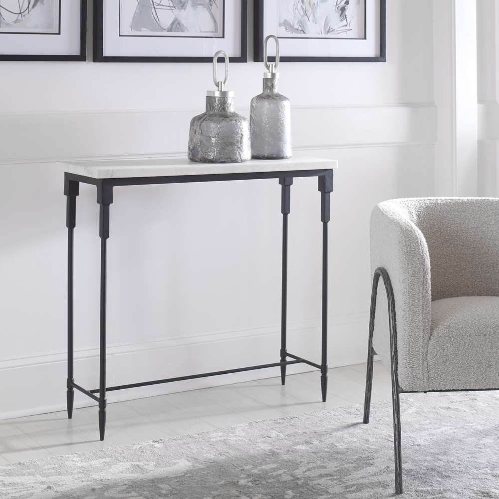 Uttermost - Bourges White Marble Console Table - 25165 veiw 4
