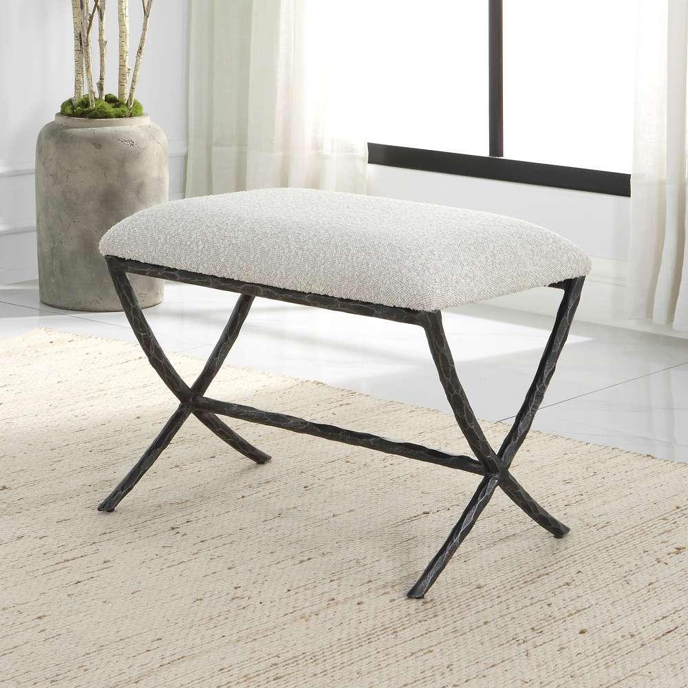 Uttermost - Brisby Gray Fabric Small Bench - 23750 veiw 4