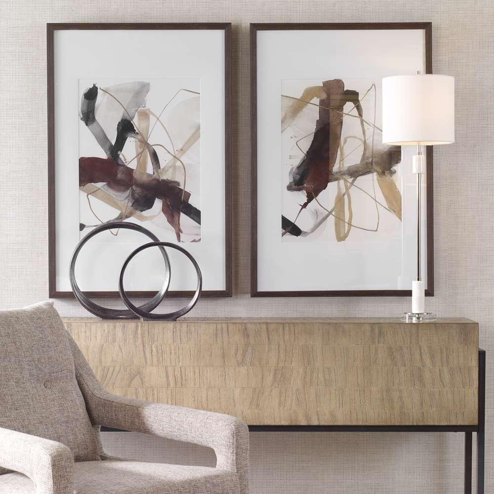 Uttermost - Burgundy Interjection Abstract Prints, Set/2 - 41440 veiw 4
