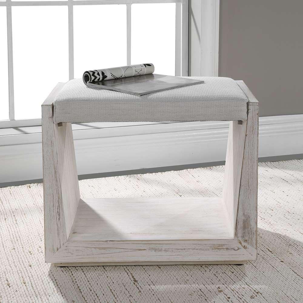 Uttermost - Cabana White Small Bench - 23581 veiw 4