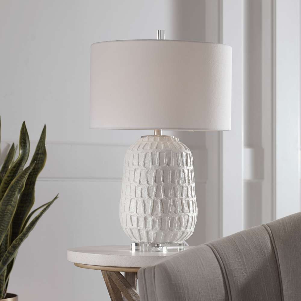 Uttermost - Caelina Textured White Table Lamp - 28283-1 veiw 4