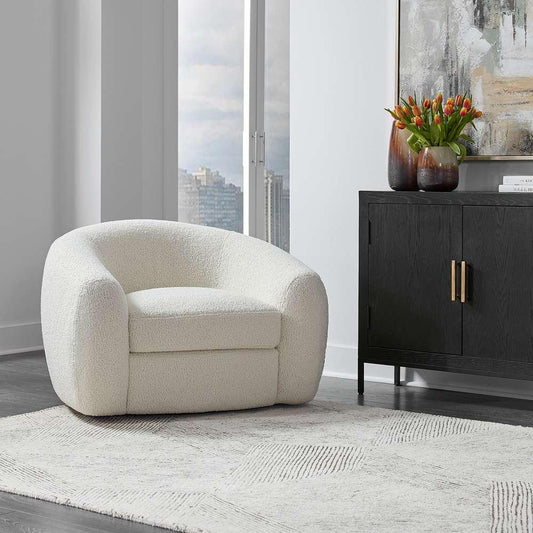 Uttermost - Capra Art Deco White Swivel Chair - 23747 veiw 2