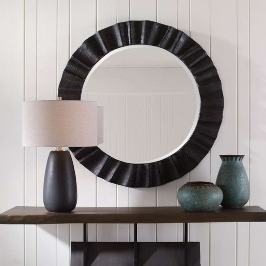Uttermost - Caribou Dark Espresso Round Mirror - 09798 veiw 2