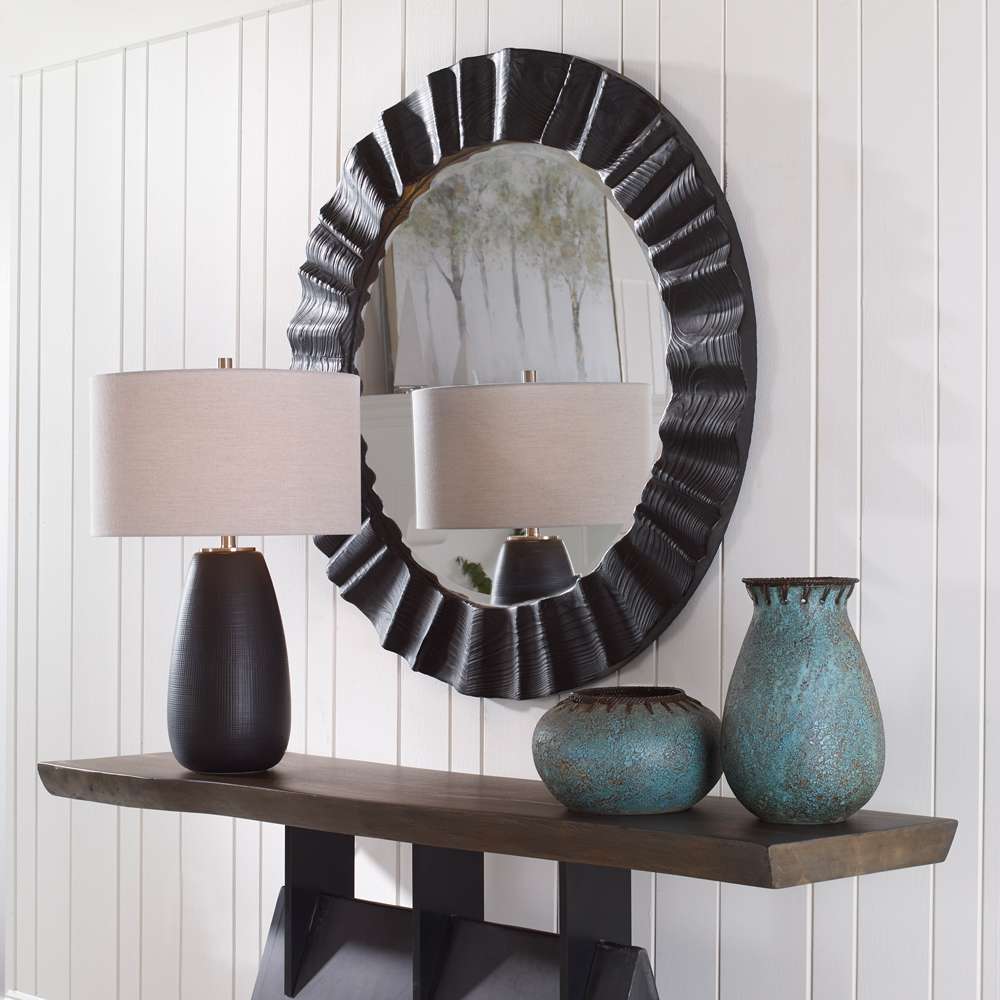 Uttermost - Caribou Dark Espresso Round Mirror - 09798 veiw 4