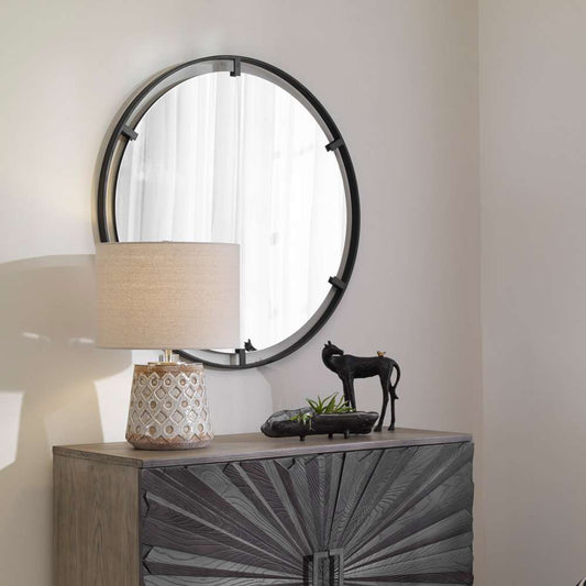 Uttermost - Cashel Round Iron Mirror - 09734 veiw 2