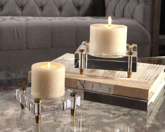 Uttermost - Claire Crystal Block Candleholders (Set of 2) - 18643 veiw 2