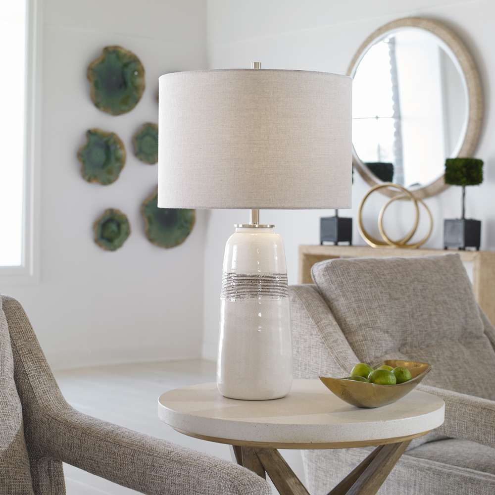 Uttermost - Comanche White Crackle Table Lamp - 28392-1 veiw 4