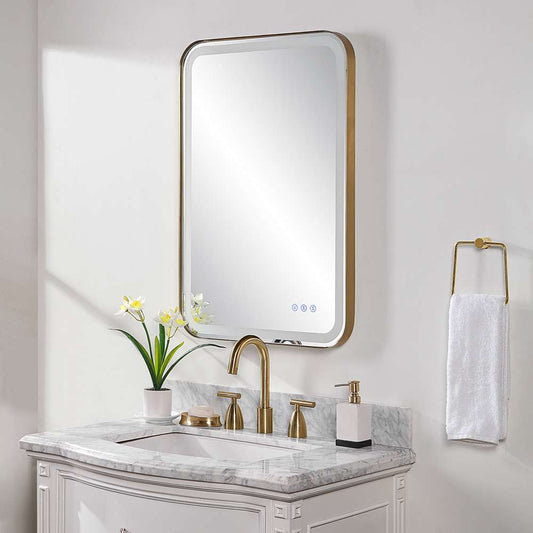 Uttermost - Crofton Lighted Brass Vanity Mirror - 09862 veiw 2
