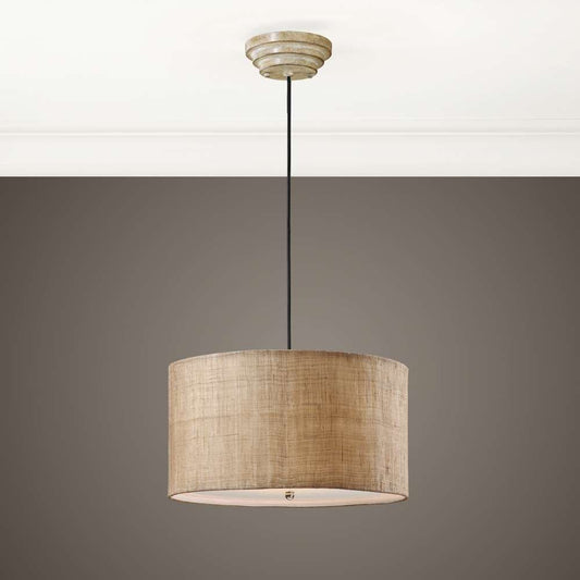 Uttermost - Dafina 3 Light Burlap Drum Pendant - 21933 veiw 2