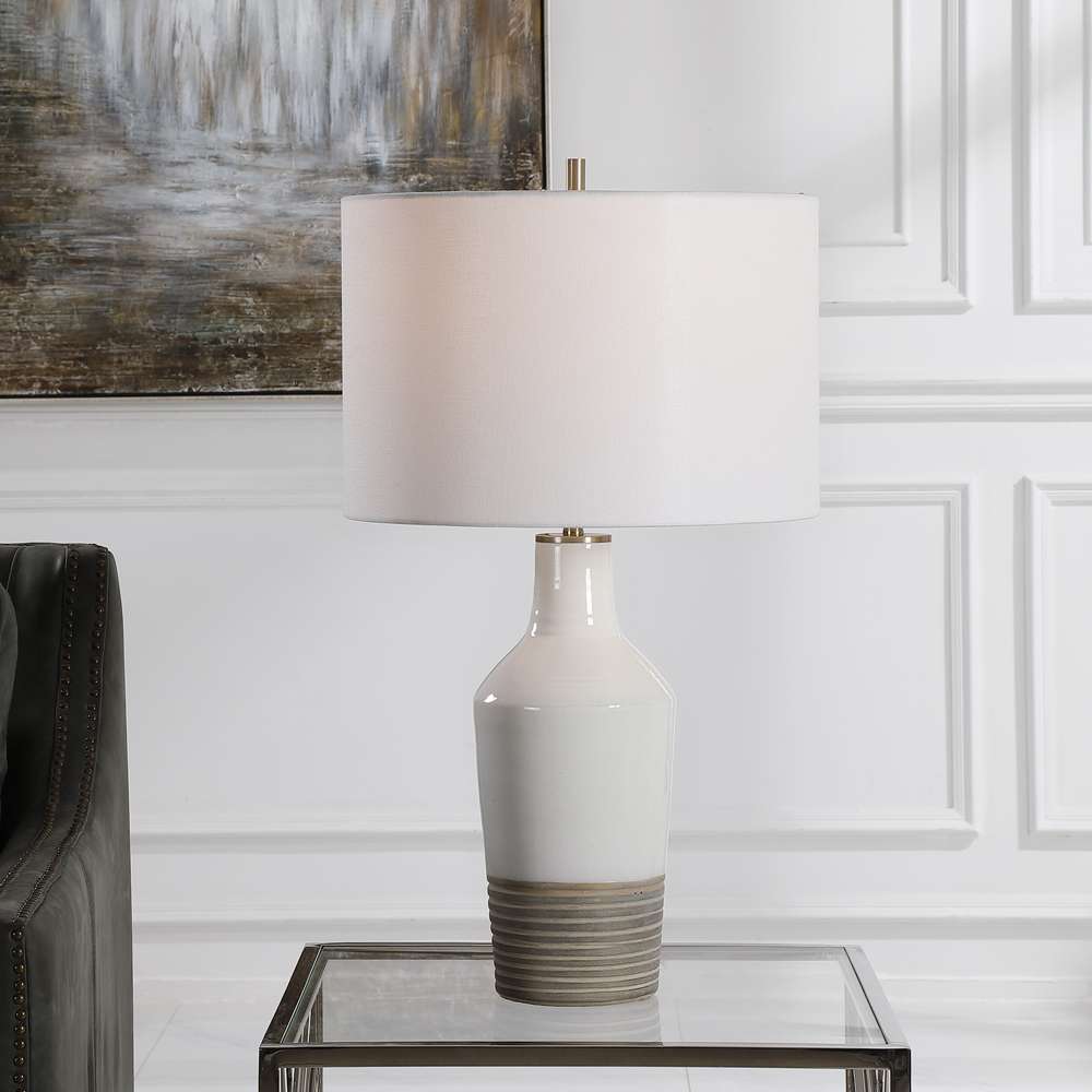 Uttermost - Dakota White Crackle Table Lamp - 28398-1 veiw 4
