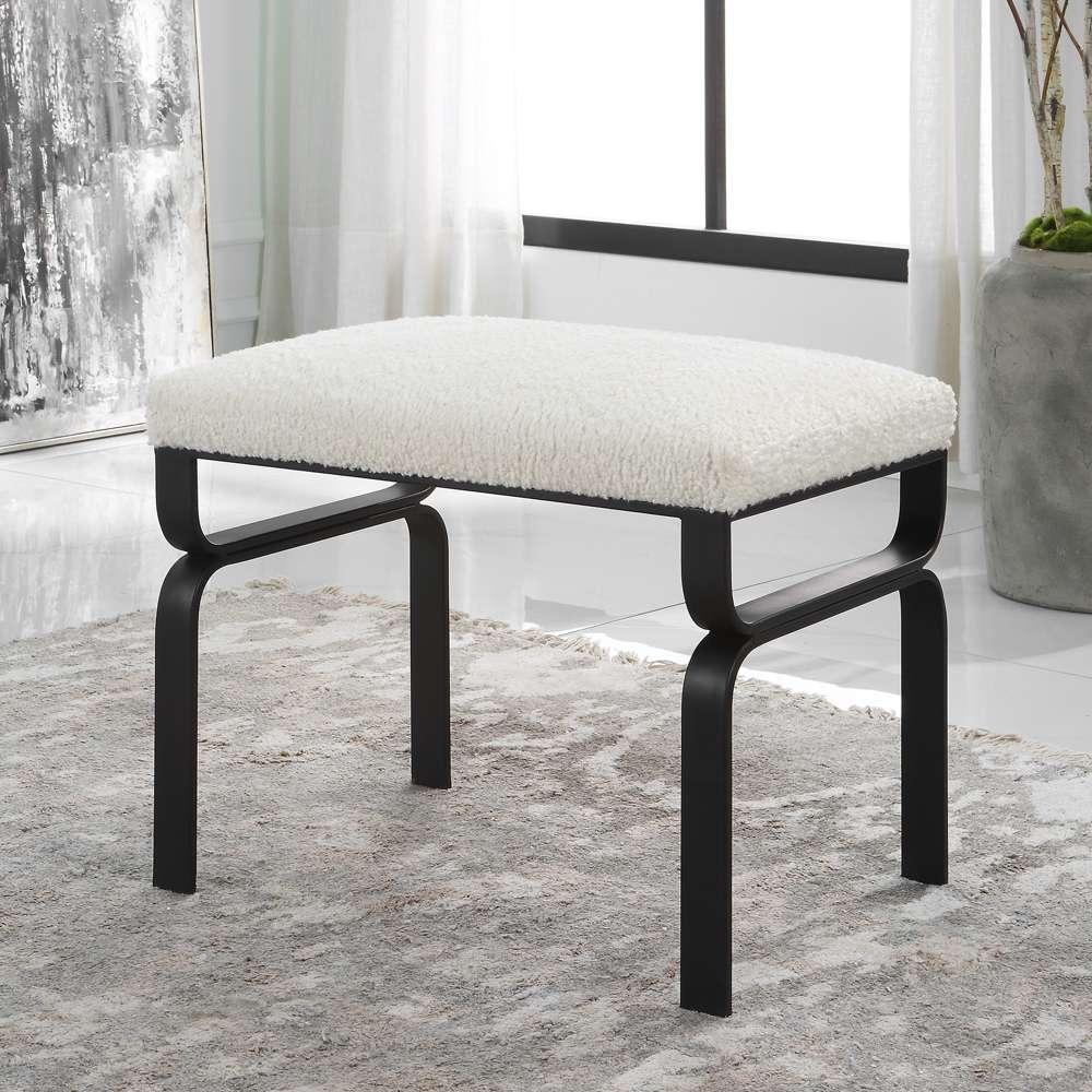 Uttermost - Diverge White Shearling Small Bench - 23749 veiw 4