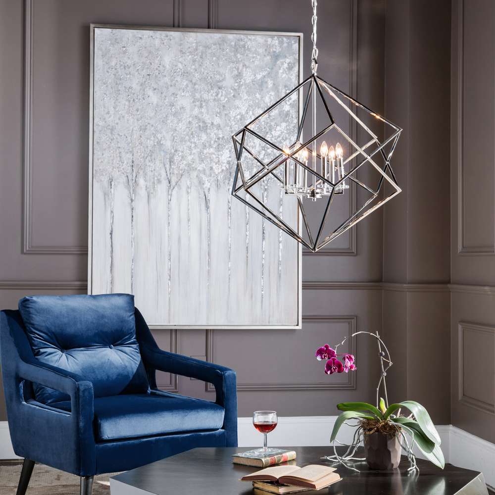 Uttermost - Euclid 6 Light Nickel Cube Pendant - 22122 veiw 4