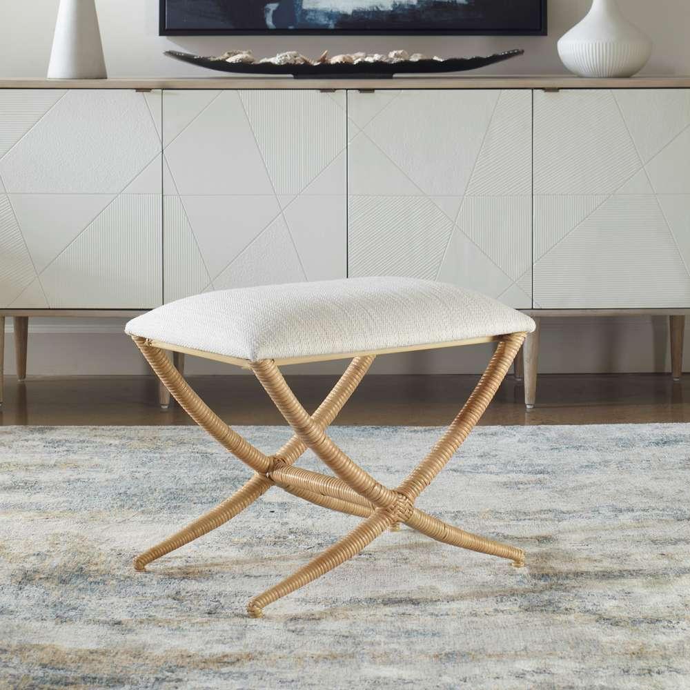 Uttermost - Expedition White Fabric Small Bench - 23751 veiw 4