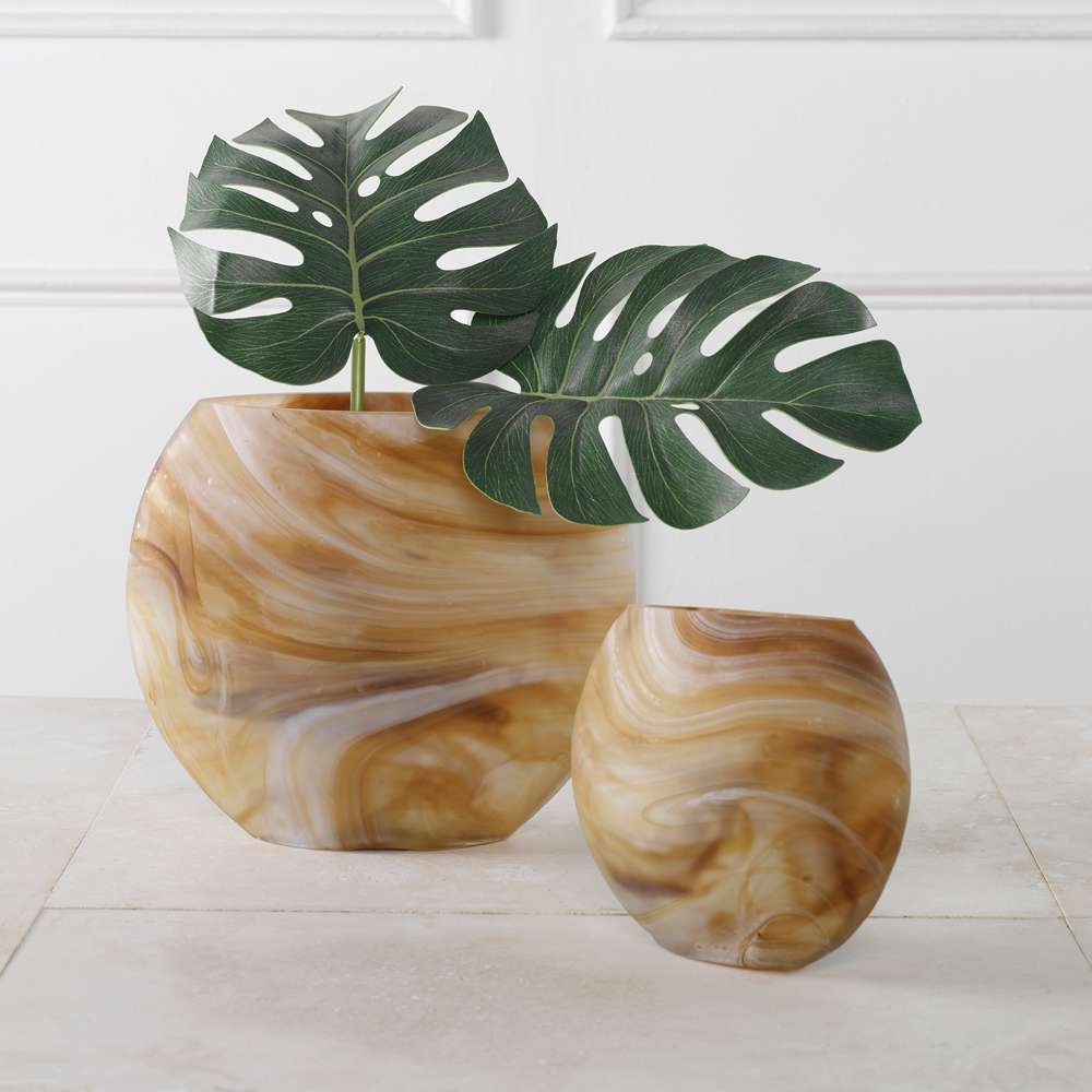 Uttermost - Fusion Swirled Caramel & Ivory Vases, Set/2 - 18070 veiw 4