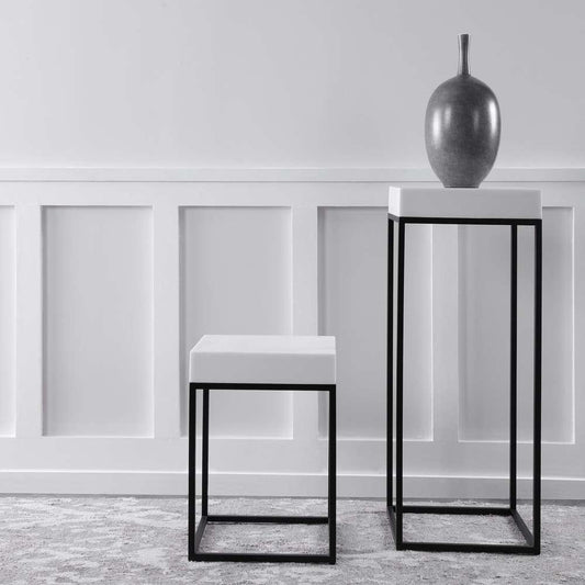 Uttermost - Gambia Marble Plant Stand - 24935 veiw 2