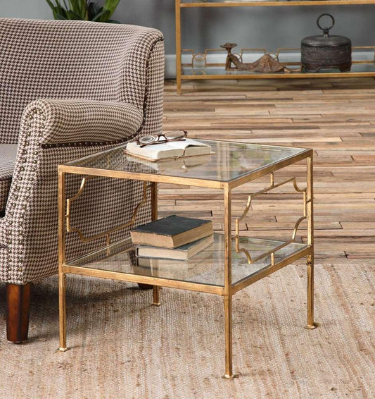 Uttermost - Genell Gold Cube Table - 24477 veiw 2