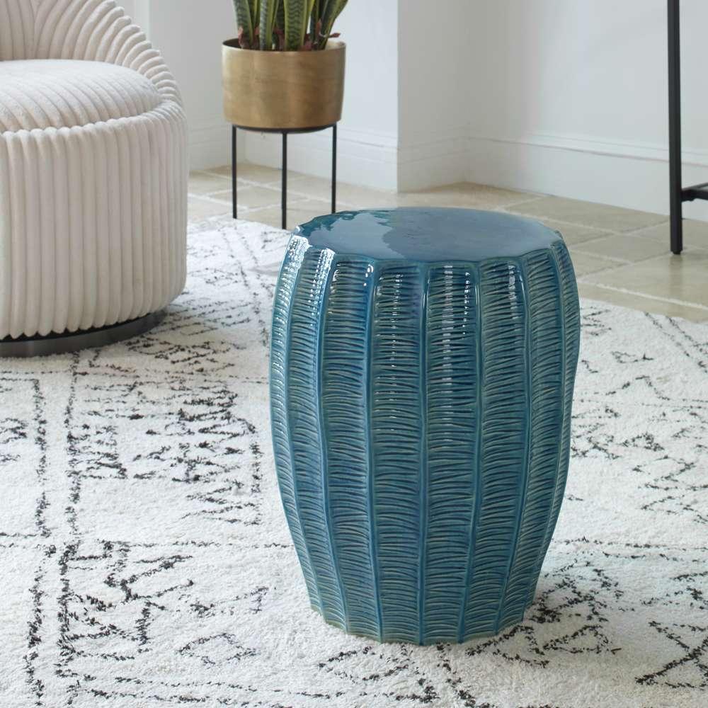 Uttermost - Harbor Aque Blue Garden Stool - 25154 veiw 3