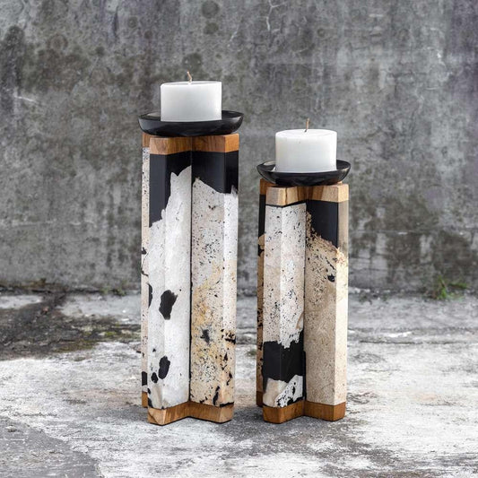 Uttermost - Illini Stone Candleholders (Set of 2) - 17746 veiw 2