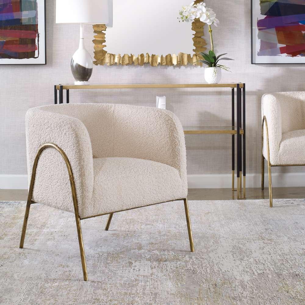 Uttermost - Jacobsen Off White Shearling Accent Chair - 23686 veiw 4