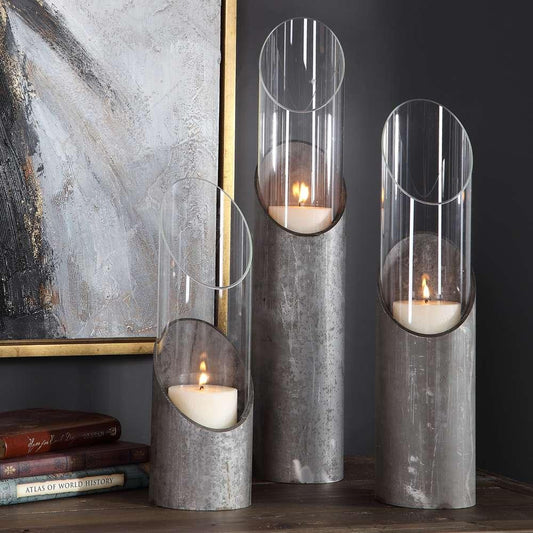 Uttermost - Karter Iron & Glass Candleholders Set/3 - 17518 veiw 2